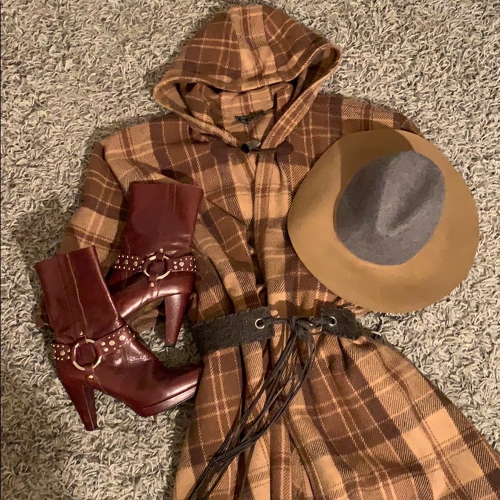 Lauren RL Wool Plaid Poncho